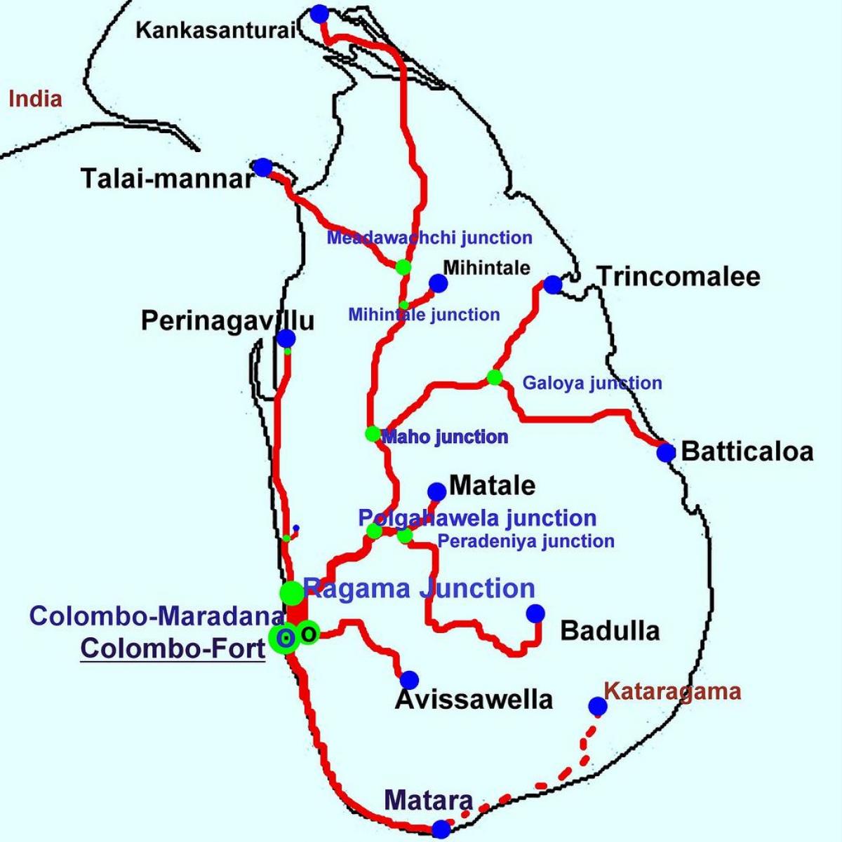 возови у Шри Ланки мапи