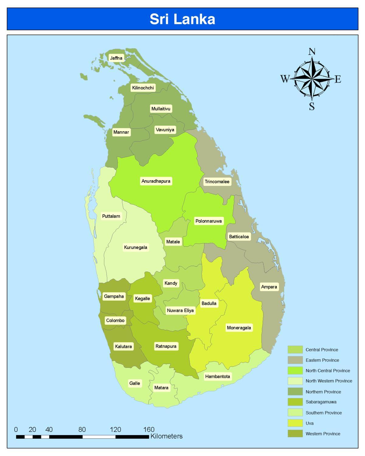подручје у Шри Ланки мапи