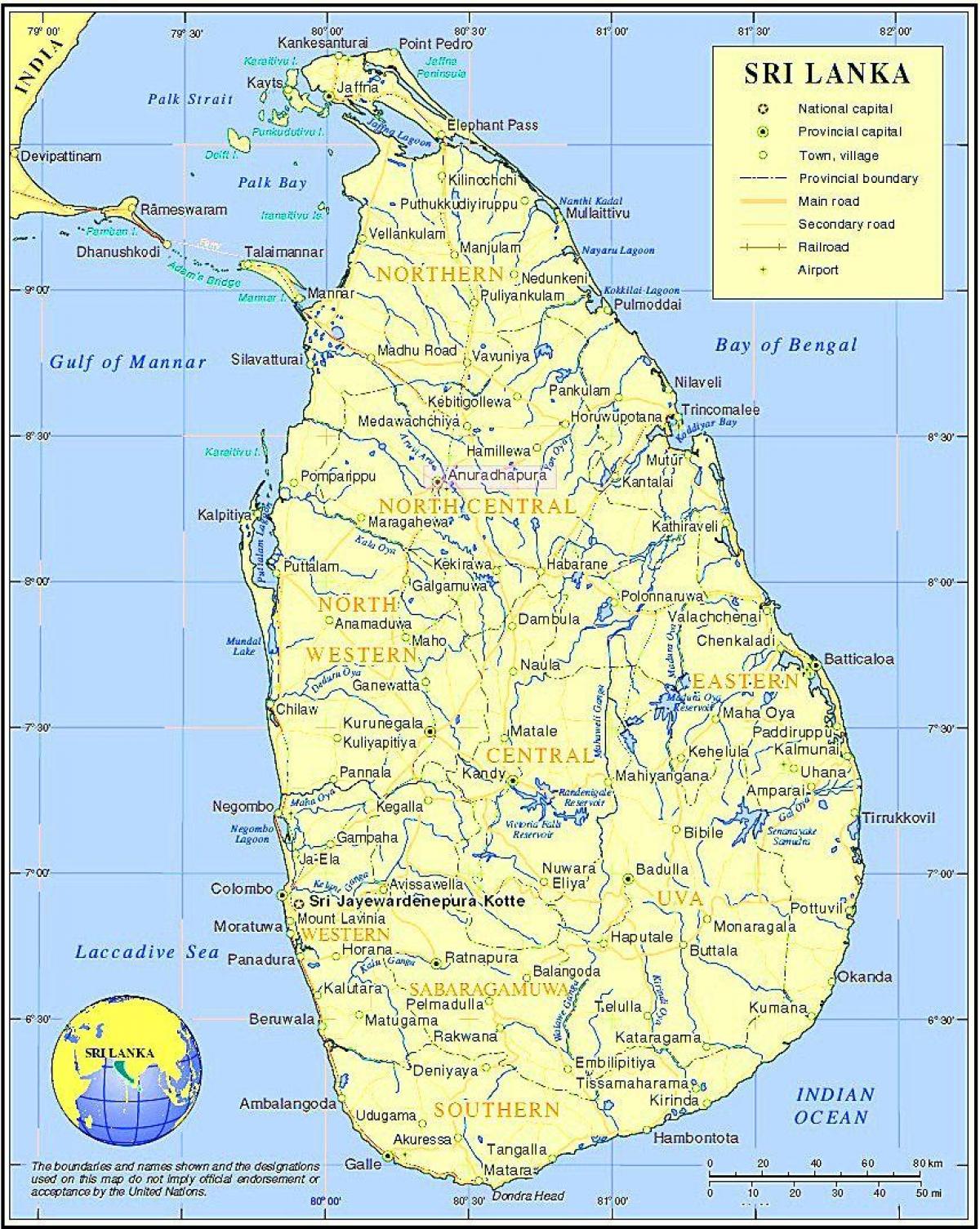 Шри Ланка возом мрежни мапи