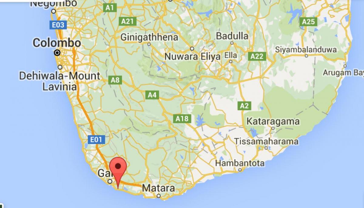  карта југо-западу Шри Ланке