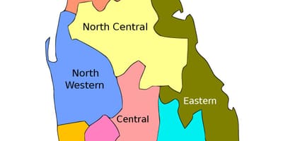 Покрајина Шри Ланка мапа подручја