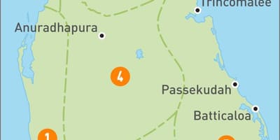 Карта Шри Ланке региона