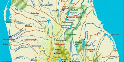 Карта Шри Ланка географија