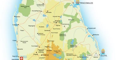 Карта Шри Ланке луке