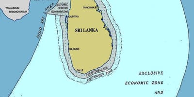 Карта Шри Ланке на море
