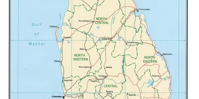 Карта крај света Шри Ланке
